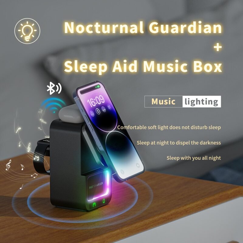 DH19 4IN1 Magnetic Wireless Charger Stand  With Speaker - Image 7