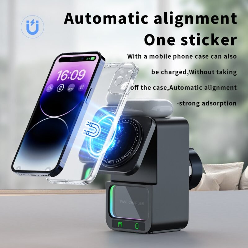DH19 4IN1 Magnetic Wireless Charger Stand  With Speaker - Image 8