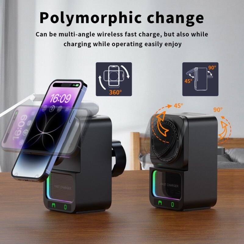 DH19 4IN1 Magnetic Wireless Charger Stand  With Speaker - Image 2