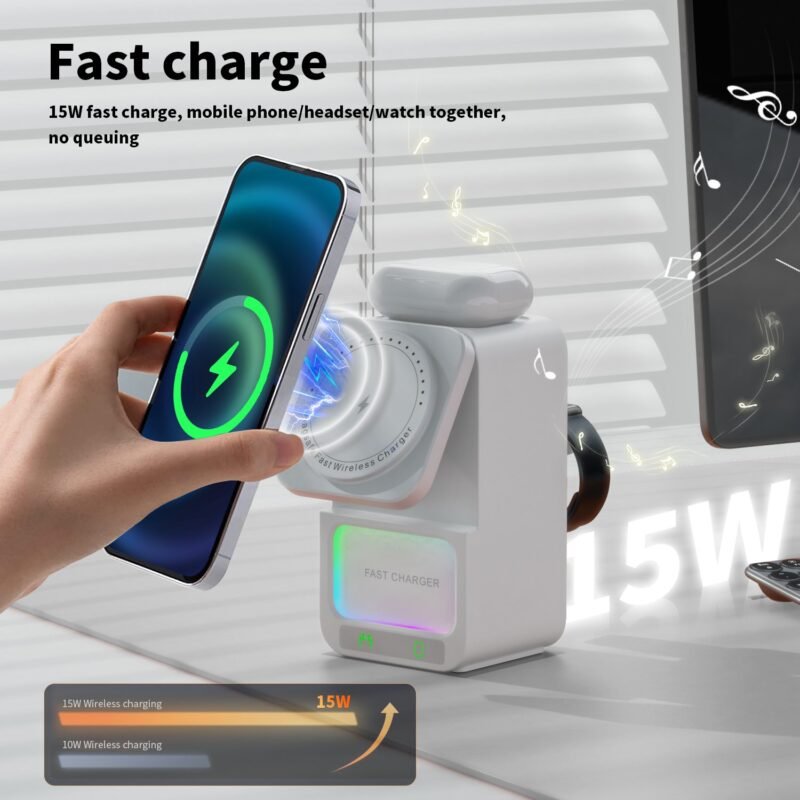 DH19 4IN1 Magnetic Wireless Charger Stand  With Speaker - Image 4