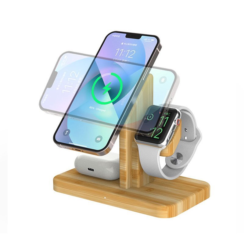 3-in-1 MagSafe15W  Bamboo Iphone Wireless Charger