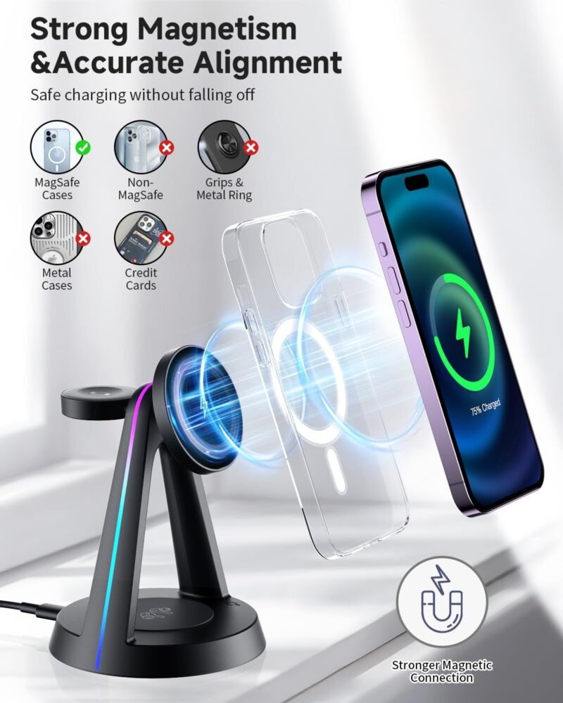 Y308 Wireless Charger With RGB Ambient Lighting - Image 9