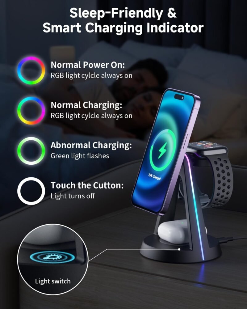 Y308 Wireless Charger With RGB Ambient Lighting - Image 3